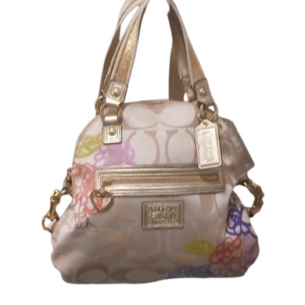 Coach Poppy Daisy Floral Satchel / Crossbody Bag - Rare - Picture 2 of 13